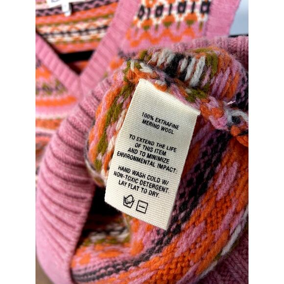 Alex Mill Francis Fair Isle Wool Vest In Peony Combo size M medium - Picture 4 of 5